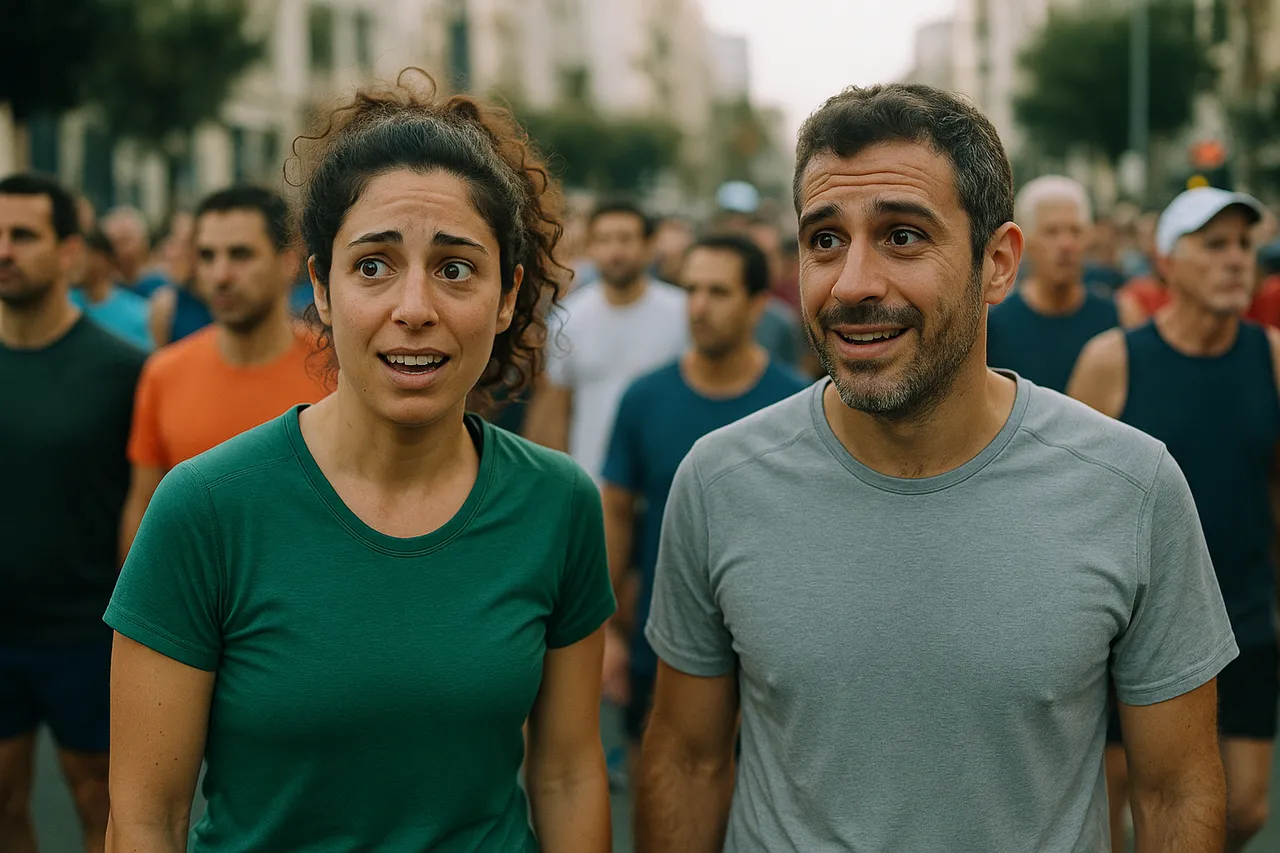 רצים מתחילים בקו הזינוק של מירוץ